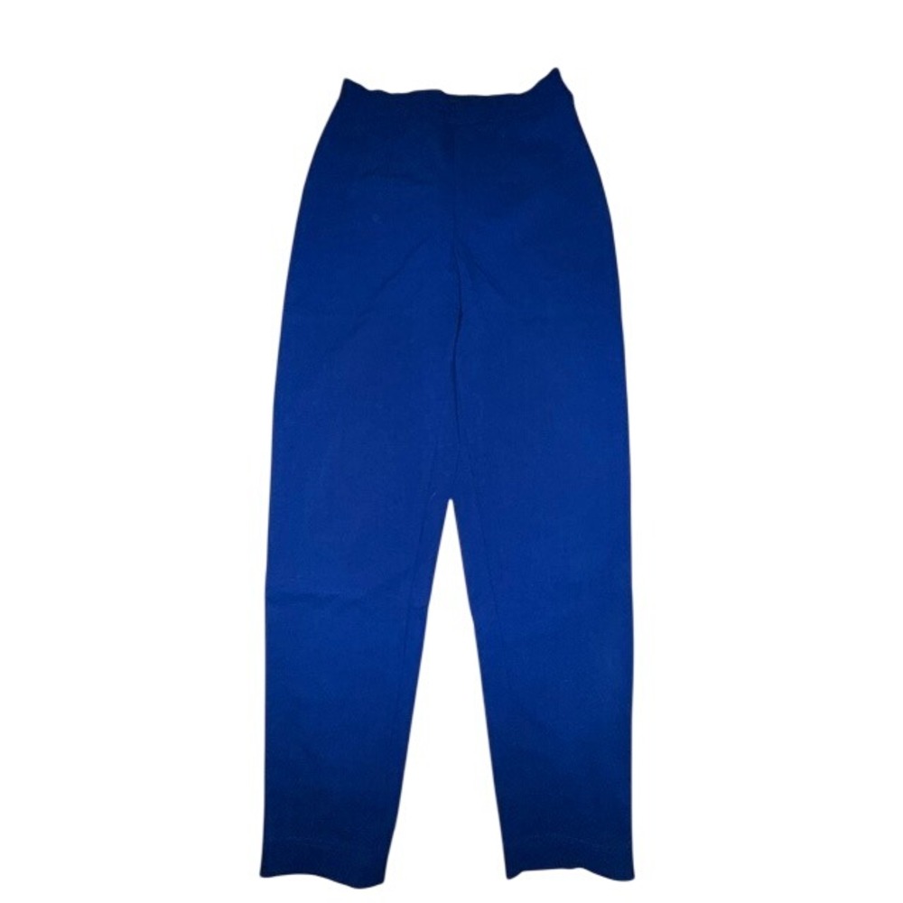 Weekend Max Mara Royal Blue Wool Blend Side Zip Trousers Pants Size 10